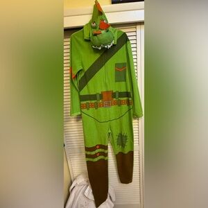 Fortnite Rex Green Halloween Onesie Costume Adult Sz Small